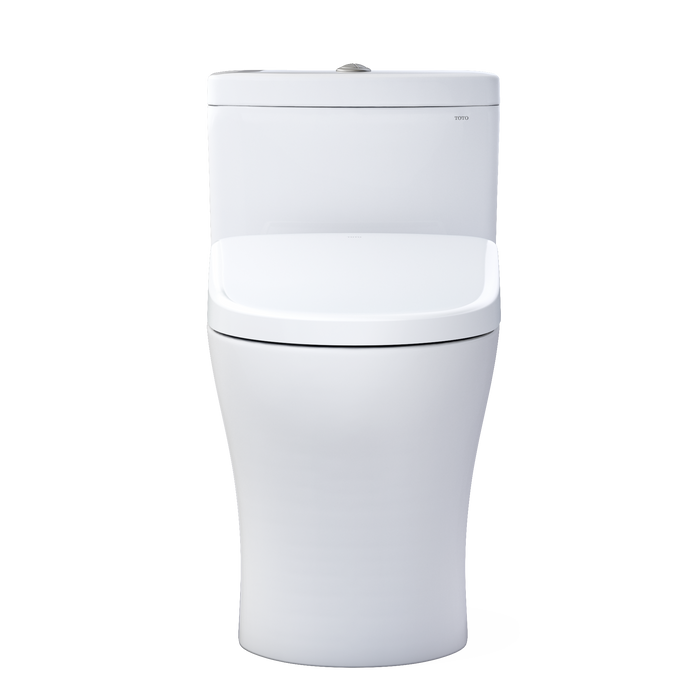 TOTO Aquia IV 0.9 / 1.28 GPF Dual Flush One Piece Elongated Chair Height Toilet with Washlet+ S7A Auto Open/Close Bidet Seat and Dynamax Tornado Auto Flush - Luxe Vanity & Tub