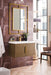 Columbia 31.5" Single Vanity, Latte Oak w/ White Glossy Composite Stone Top - Luxe Vanity & Tub