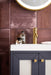 Chianti 20" Single Vanity, Mineral Gray, Radiant Gold, w/ White Glossy Composite Stone Top - Luxe Vanity & Tub