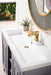 Alicante 39.5" Single Vanity, Gray Smoke, Radiant Gold w/ White Glossy Composite Stone Top - Luxe Vanity & Tub