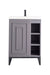 Alicante 24" Single Vanity, Gray Smoke, Matte Black w/ White Glossy Composite Stone Top - Luxe Vanity & Tub