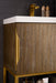 Columbia 24" Single Vanity, Latte Oak, Radiant Gold w/ White Glossy Composite Stone Top - Luxe Vanity & Tub