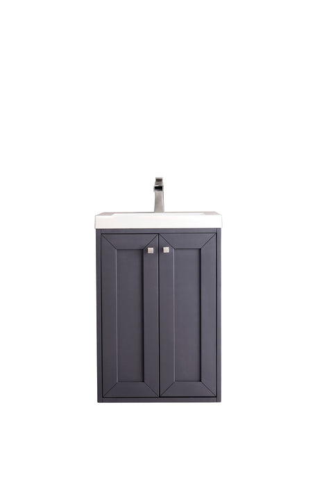 Chianti 20" Single Vanity, Mineral Gray w/ White Glossy Composite Stone Top - Luxe Vanity & Tub