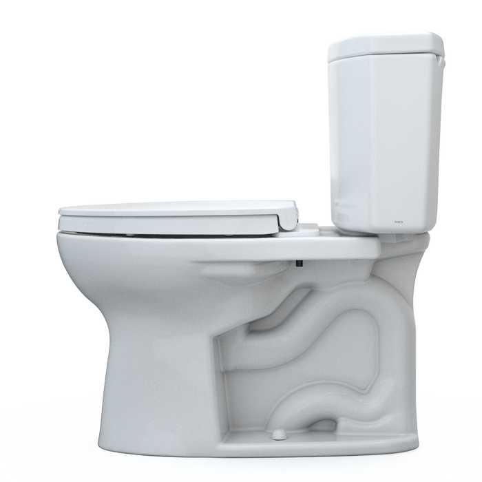 TOTO Drake II 1.28 GPF Two Piece Elongated Toilet with Left Hand Lever - Seat Included - Luxe Vanity & Tub