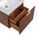 Terra 24" Single Wallmount Bathroom Vanity in Walnut and Satin Brass - Luxe Vanity & Tub