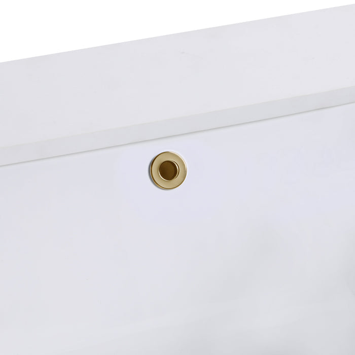 Terra 36" Single Wallmount Bathroom Vanity in Walnut and Satin Brass