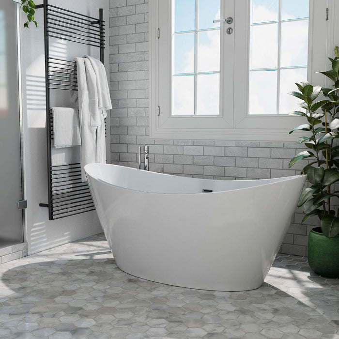 59"  Freestanding Soaking Tub with Center Drain