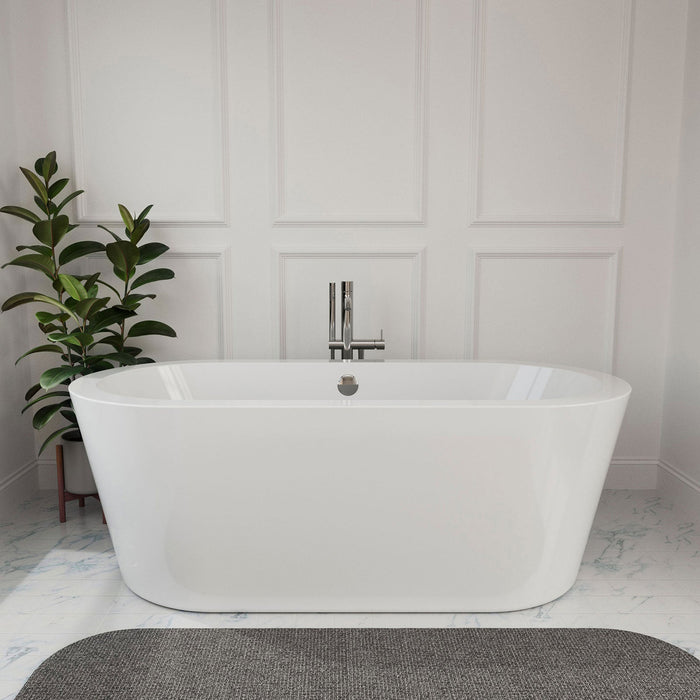 59" Freestanding Soaking Tub with Center Drain