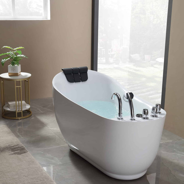 67" Freestanding Whirlpool Bathtub with Reversible Drain