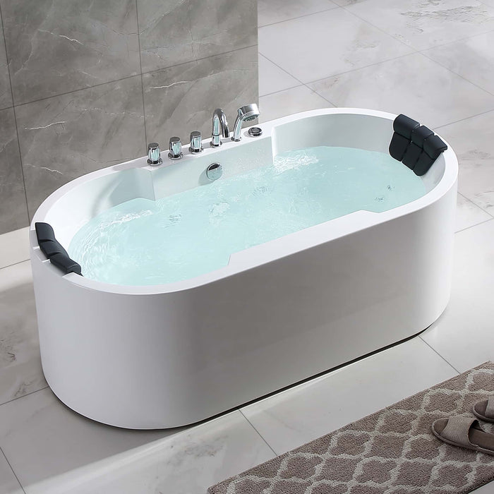 67" Freestanding Whirlpool Bathtub with Center Drain