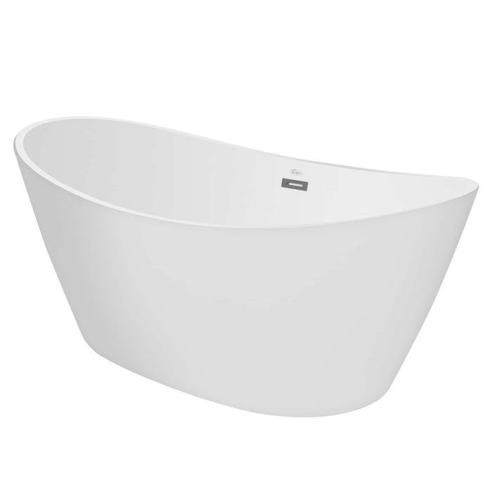 67" Freestanding Soaking LED Tub with Center Drain