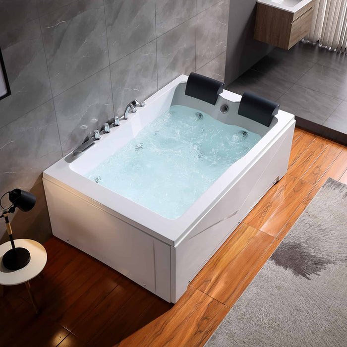 71" Alcove Whirlpool 2-Person Tub with Left Drain