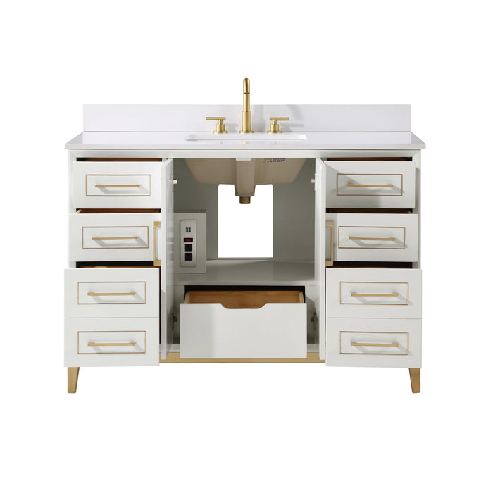 Gracie 48" Single Bathroom Vanity in White - Luxe Vanity & Tub