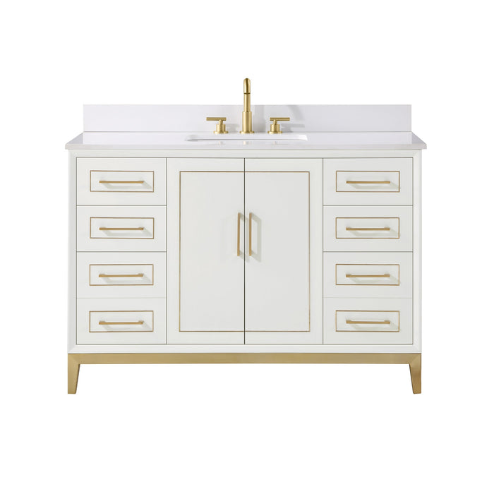 Gracie 48" Single Bathroom Vanity in White - Luxe Vanity & Tub