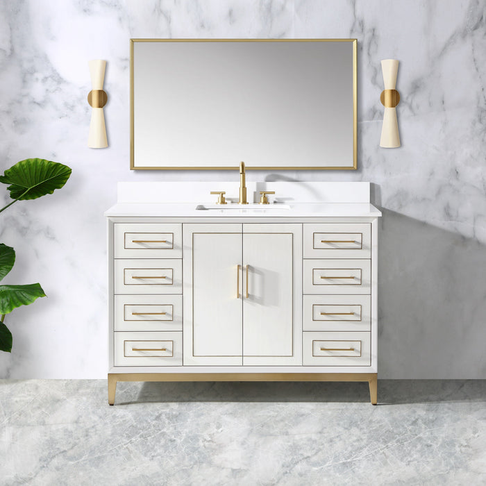 Gracie 48" Single Bathroom Vanity in White - Luxe Vanity & Tub