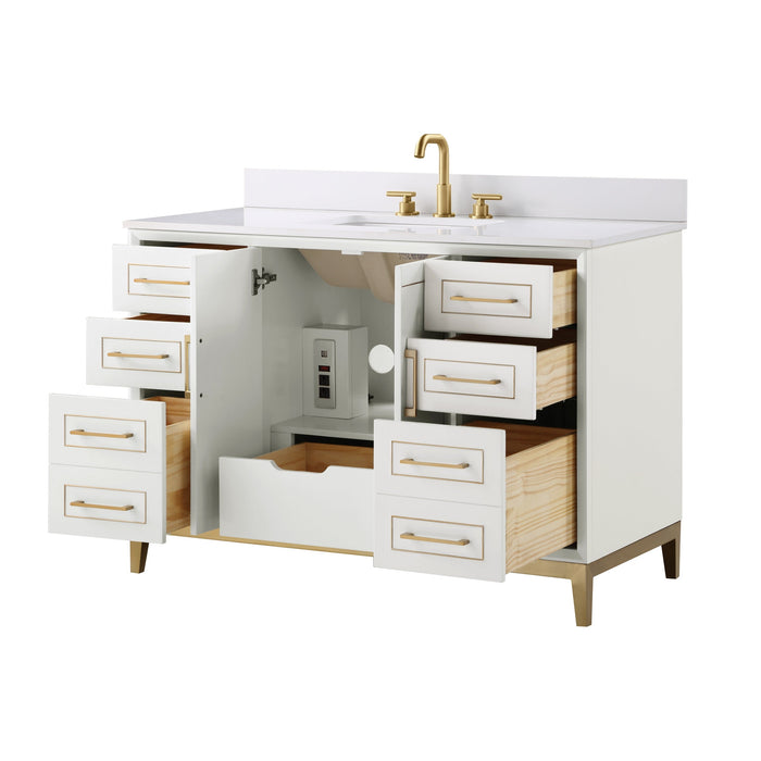 Gracie 48" Single Bathroom Vanity in White - Luxe Vanity & Tub