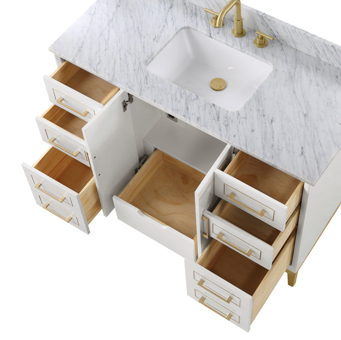 Gracie 48" Single Bathroom Vanity in White - Luxe Vanity & Tub