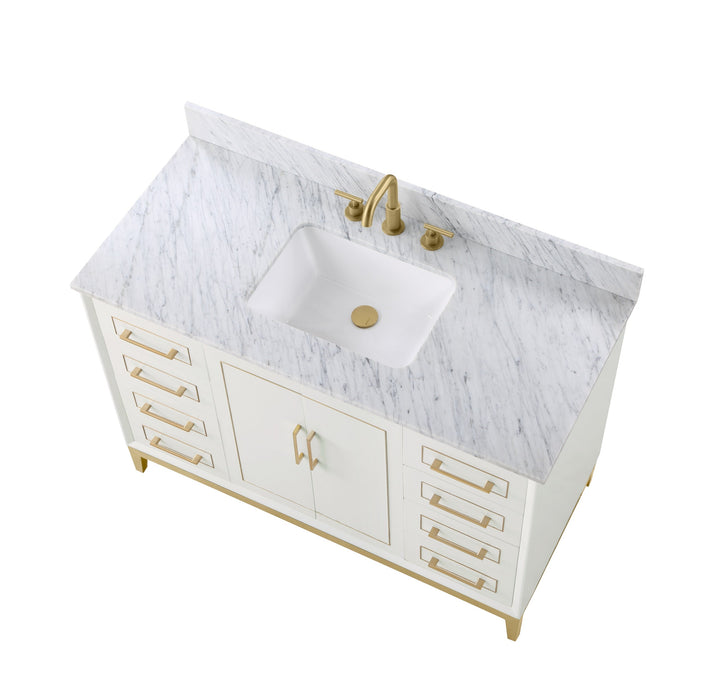 Gracie 48" Single Bathroom Vanity in White - Luxe Vanity & Tub