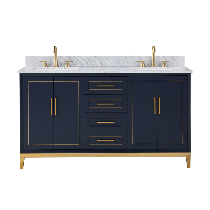 Gracie 60" Double Bathroom Vanity in Blue - Luxe Vanity & Tub