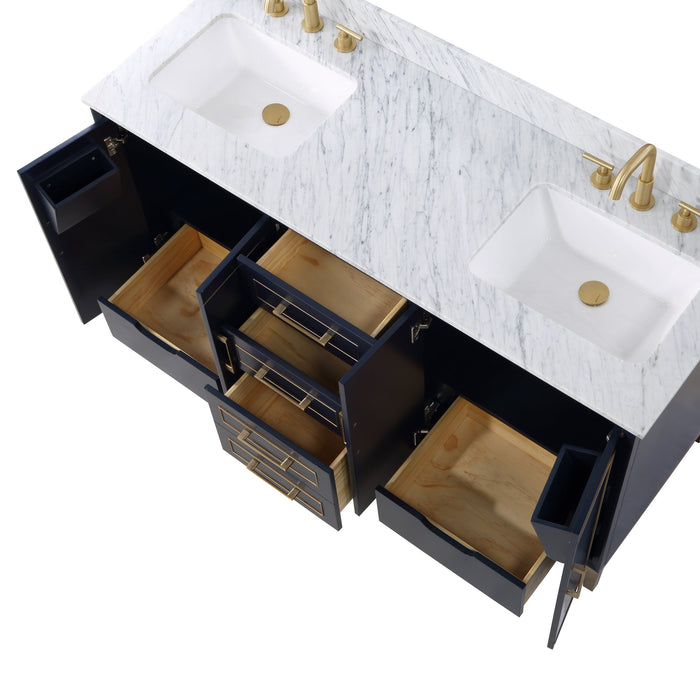 Gracie 60" Double Bathroom Vanity in Blue - Luxe Vanity & Tub