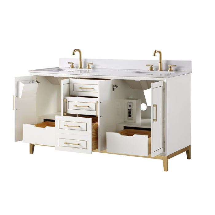 Gracie 60" Double Bathroom Vanity in White - Luxe Vanity & Tub