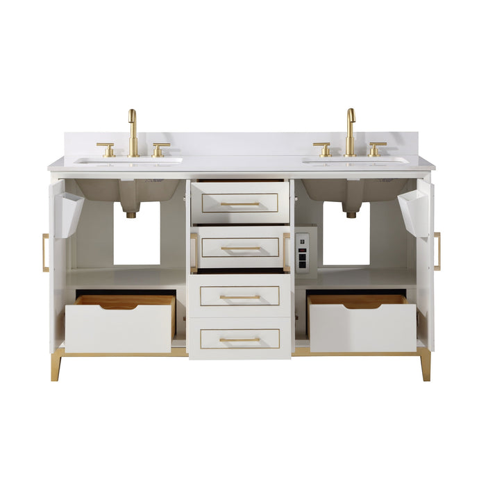 Gracie 60" Double Bathroom Vanity in White - Luxe Vanity & Tub