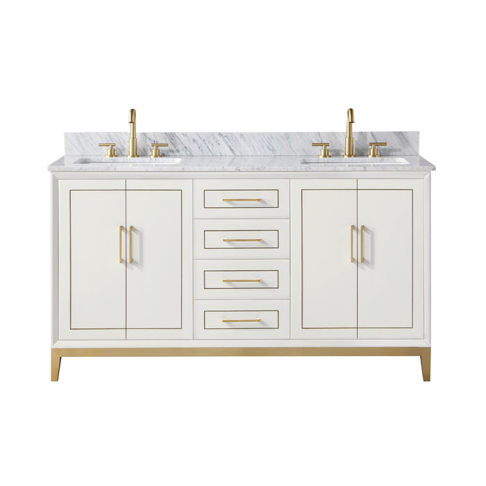 Gracie 60" Double Bathroom Vanity in White - Luxe Vanity & Tub