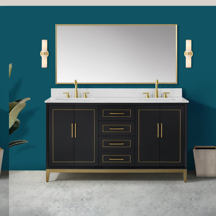 Gracie 60" Double Bathroom Vanity in Black - Luxe Vanity & Tub