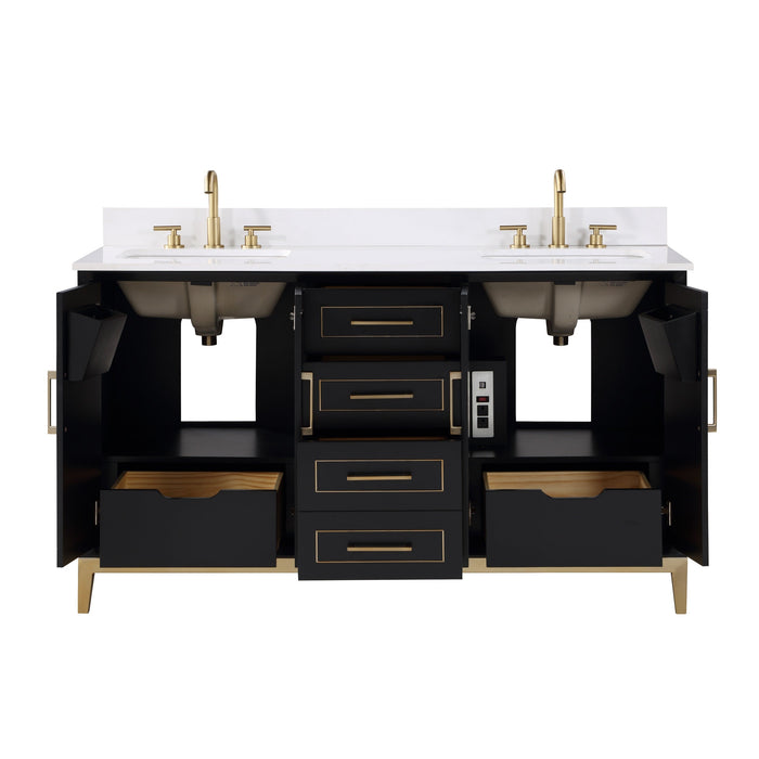 Gracie 60" Double Bathroom Vanity in Black - Luxe Vanity & Tub