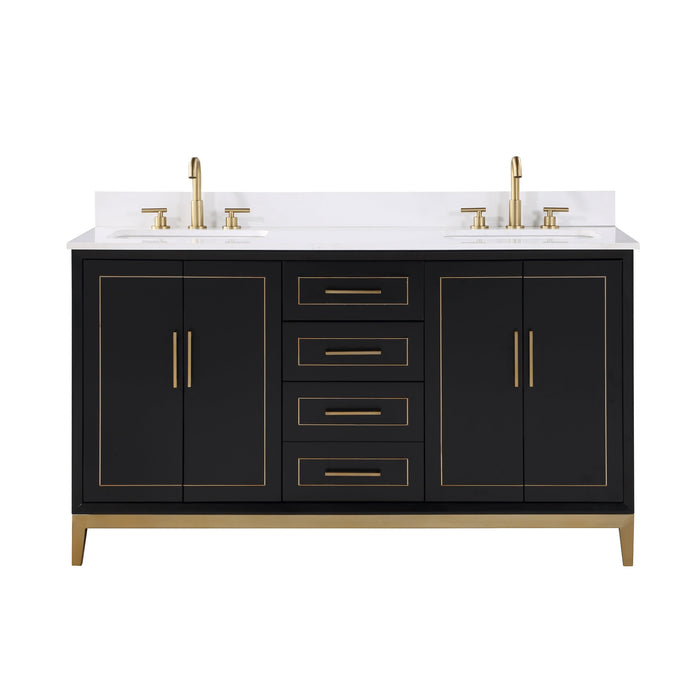 Gracie 60" Double Bathroom Vanity in Black - Luxe Vanity & Tub