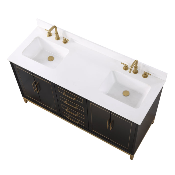 Gracie 60" Double Bathroom Vanity in Black - Luxe Vanity & Tub