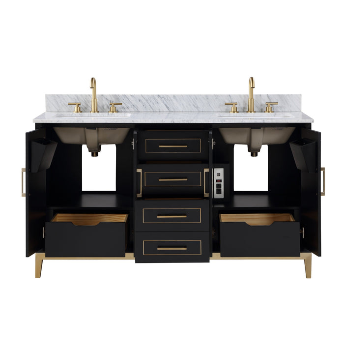 Gracie 60" Double Bathroom Vanity in Black - Luxe Vanity & Tub