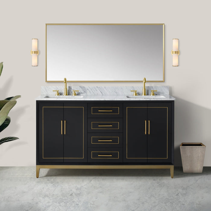 Gracie 60" Double Bathroom Vanity in Black - Luxe Vanity & Tub