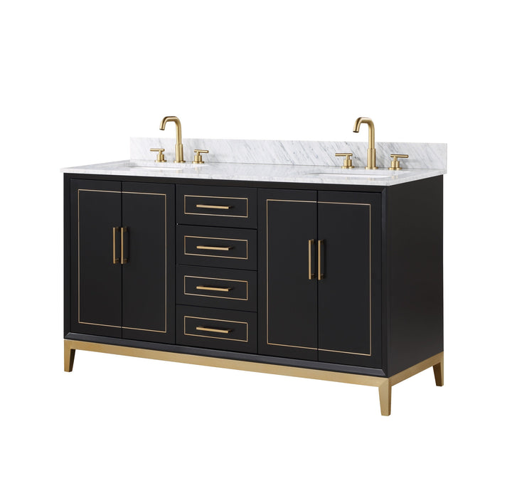 Gracie 60" Double Bathroom Vanity in Black - Luxe Vanity & Tub