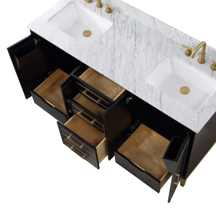 Gracie 60" Double Bathroom Vanity in Black - Luxe Vanity & Tub