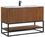 Terra 48" Single Bathroom Vanity in Walnut and Matte Black - Luxe Vanity & Tub