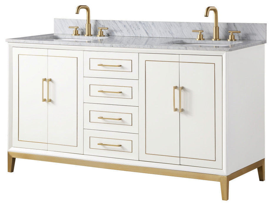 Gracie 60" Double Bathroom Vanity in White - Luxe Vanity & Tub