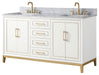 Gracie 60" Double Bathroom Vanity in White - Luxe Vanity & Tub