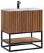 Terra 30" Single  Bathroom Vanity in Walnut and Matte Black - Luxe Vanity & Tub