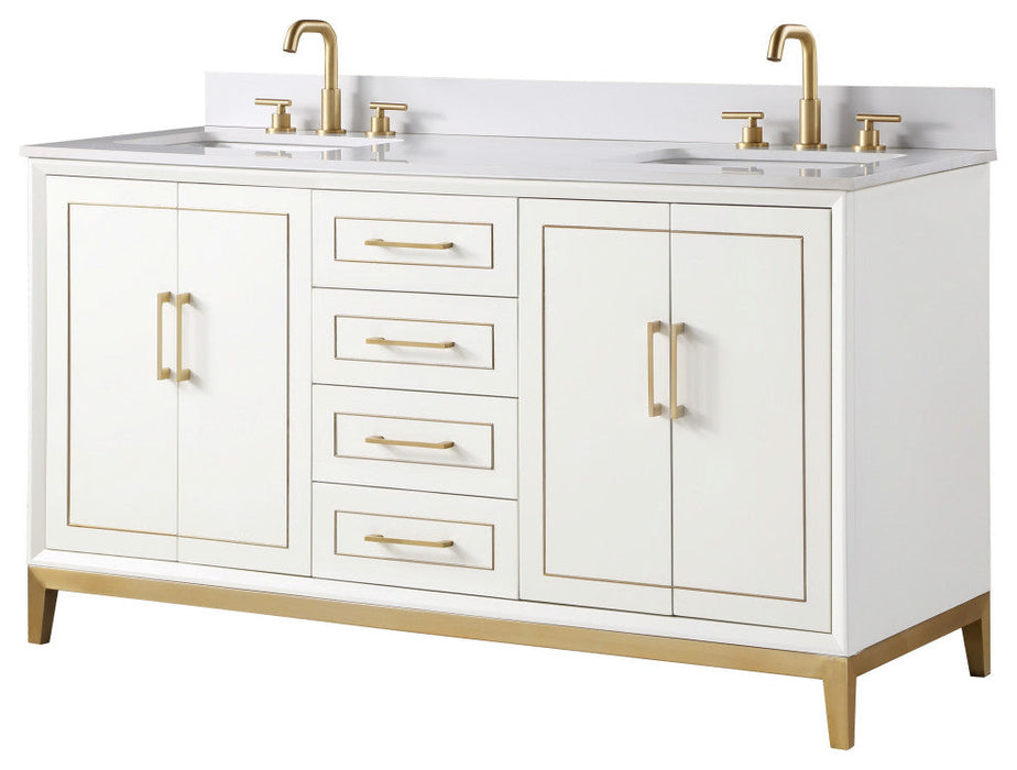 Gracie 60" Double Bathroom Vanity in White - Luxe Vanity & Tub