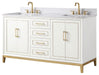 Gracie 60" Double Bathroom Vanity in White - Luxe Vanity & Tub