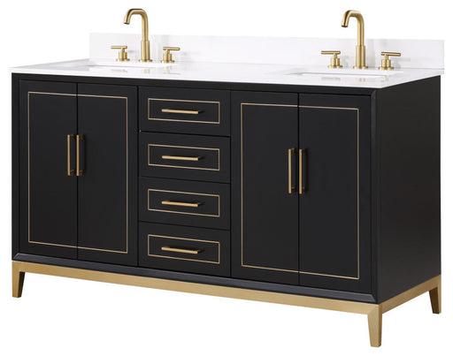 Gracie 60" Double Bathroom Vanity in Black - Luxe Vanity & Tub