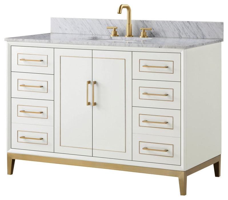 Gracie 48" Single Bathroom Vanity in White - Luxe Vanity & Tub