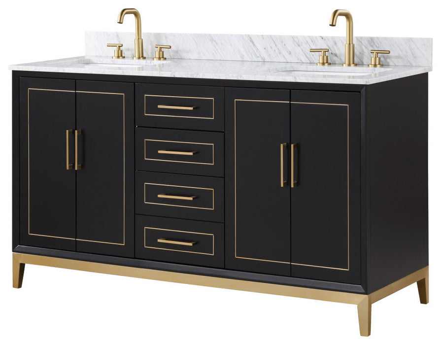 Gracie 60" Double Bathroom Vanity in Black - Luxe Vanity & Tub