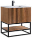 Terra 30" Single  Bathroom Vanity in Walnut and Matte Black - Luxe Vanity & Tub