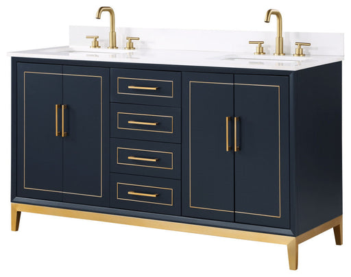 Gracie 60" Double Bathroom Vanity in Blue - Luxe Vanity & Tub