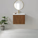 Terra 24" Single Wallmount Bathroom Vanity in Walnut and Satin Brass - Luxe Vanity & Tub